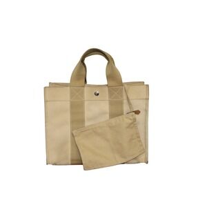 Authentic Hermès Bora Bora PM Canvas Tote Natural w/ Pouch + COA Beach Bag